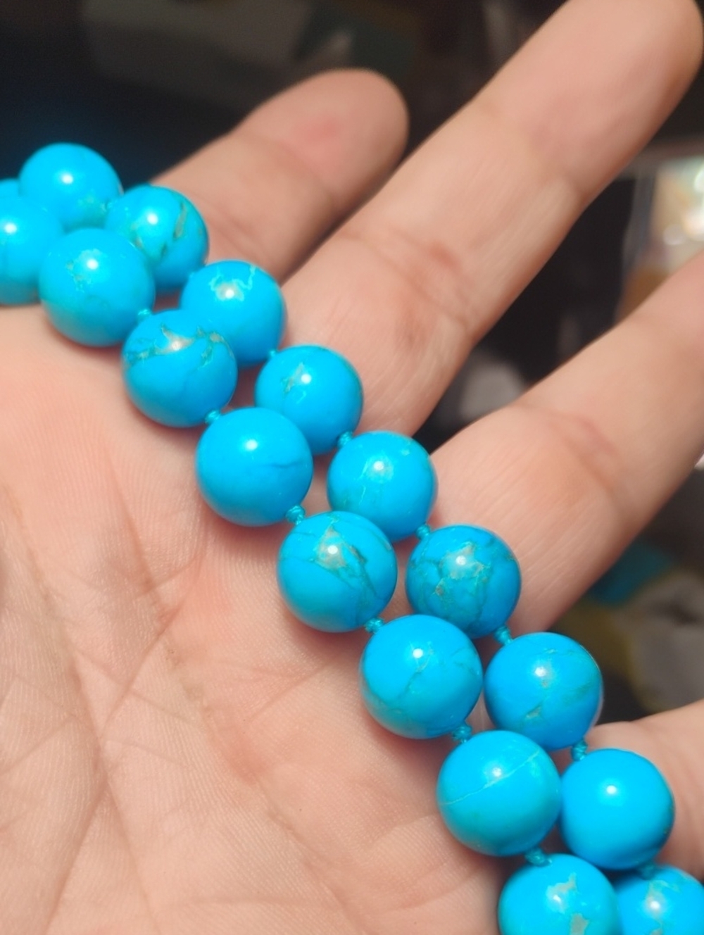 925 Genuine Turquoise Necklace & Earrings Jeweler Inspected 18" - Picture 7 of 7